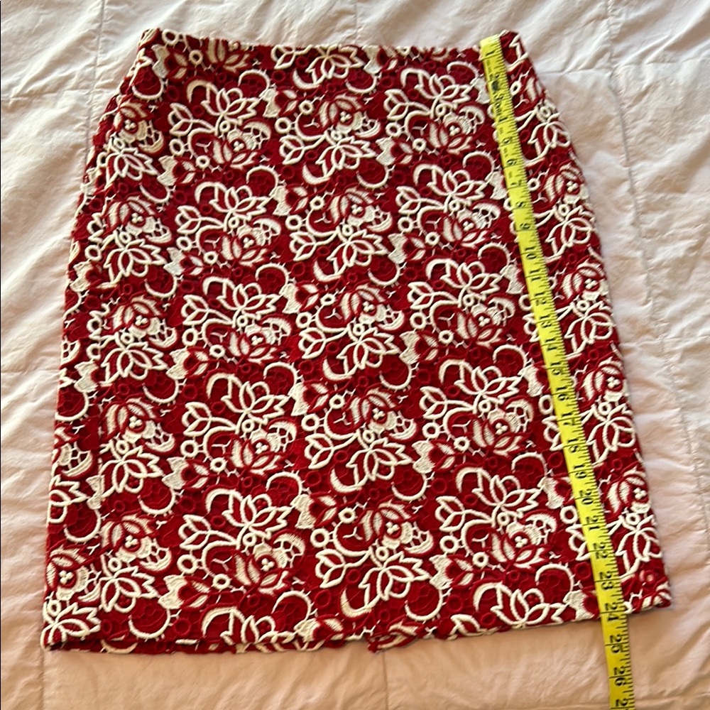 Talbots Red Knee-Length Pencil Skirt for Casual Wear